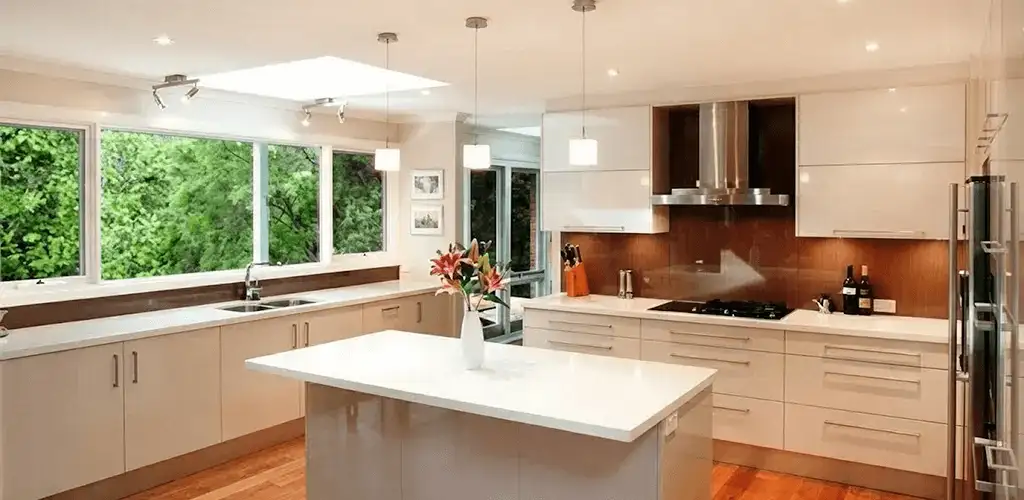 Kitchen cabinet refacing and remodel results in a modern kitchen in Rockford, IL
